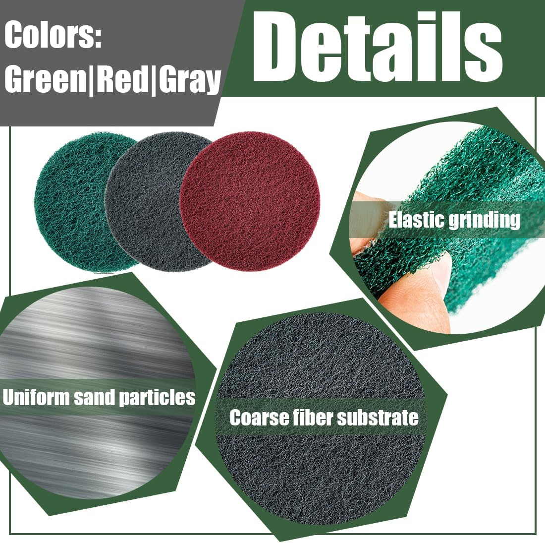 GXGM Pack of 9 Scrub Pads 4 Inch Drill Brush Kit for Power Scrubber Cleaning Brushes for Kitchen, Bathroom, Car, Polishing, Sink, Bathtub image number 4