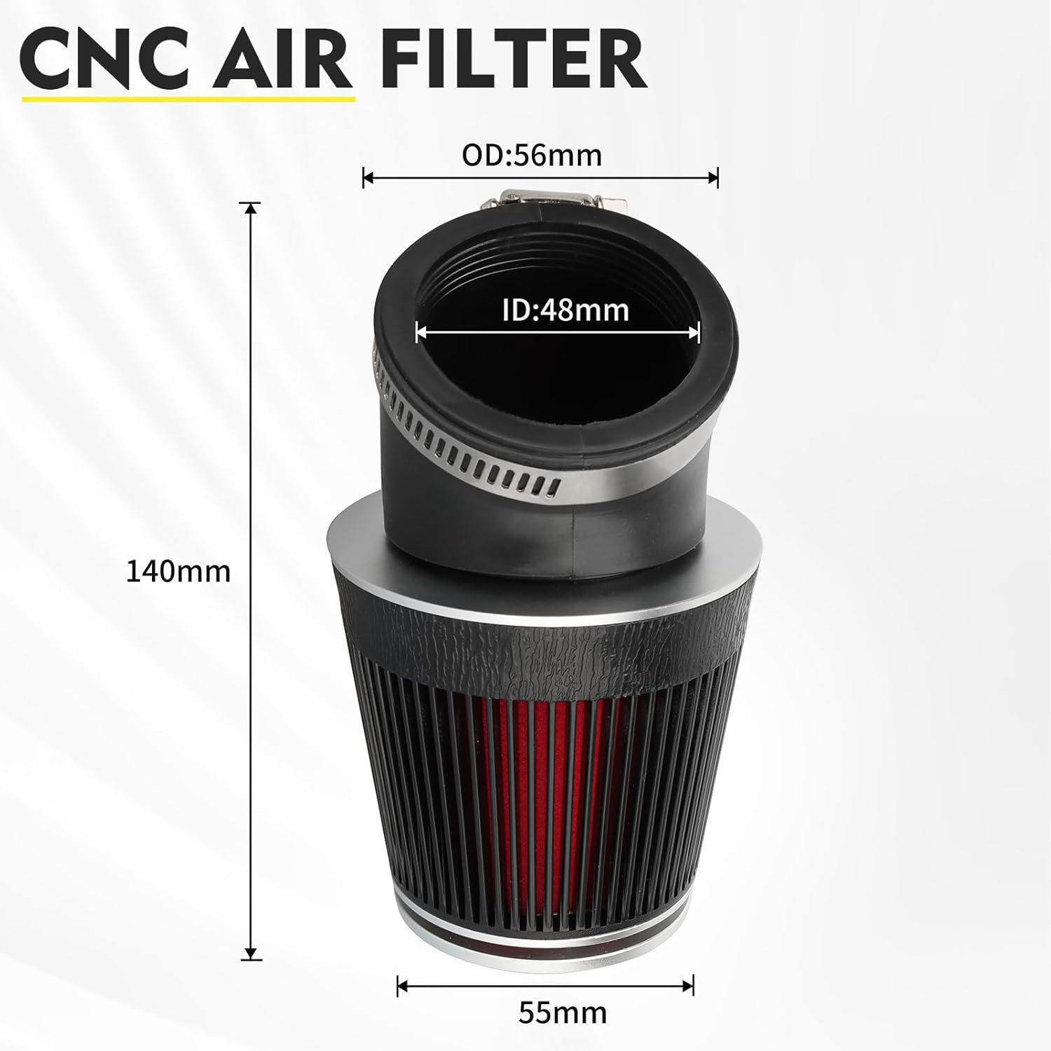 NIBBI PE22FL Carburetor Kit, 22Mm Carburetor with 48Mm Motorcycle CNC Air Filter(Silver) image number 6