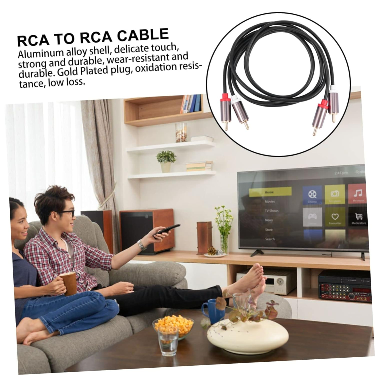 Male to Male Audio Conversion Cable for Home Theater and Gaming Consoles Durable Tangle Design Color Coded For image number 3