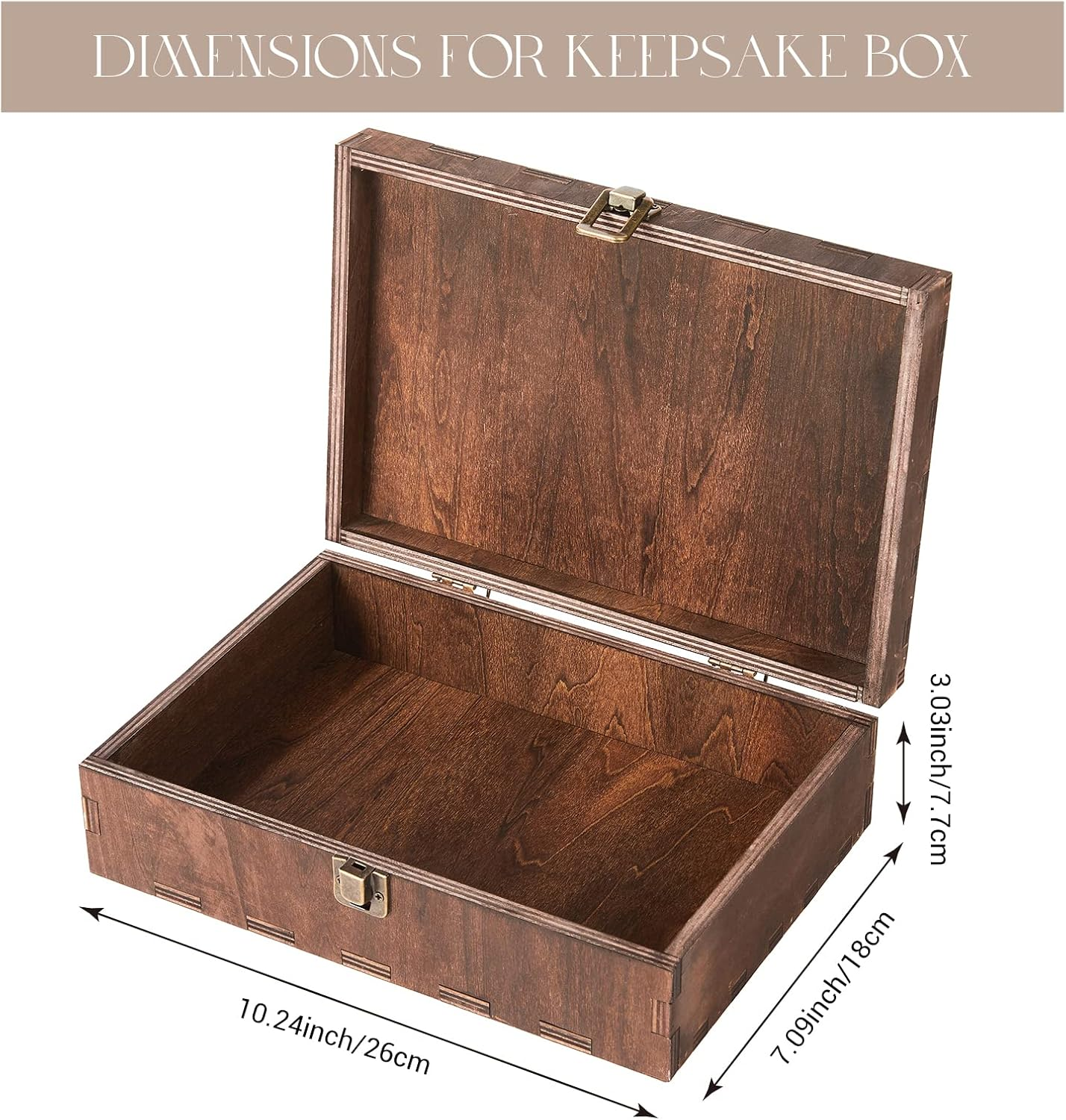 AW BRIDAL Engraved Wedding Memory Box with Lid, Wood Keepsake Boxes for Storage, Wedding Gifts for Couples, Bridal Shower and Bachelorette Gifts for Bride, Engagement Gifts for Newlyweds image number 1