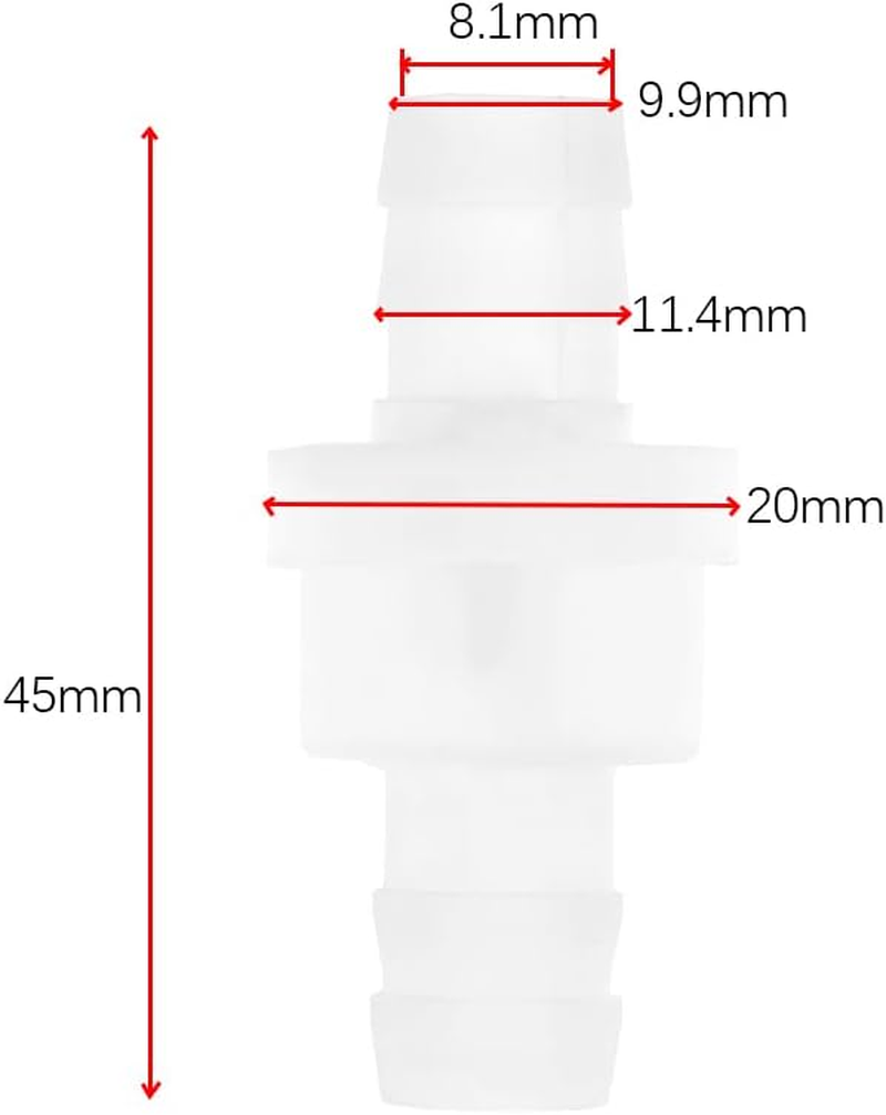LT Easiyl Pack of 5 Check Valve Hose Barb One Way Inline Check Valve Plastic Check Valve Non Return Check Valve for Fuel Gas Liquid Air, 3/8 Inch(10Mm) image number 2