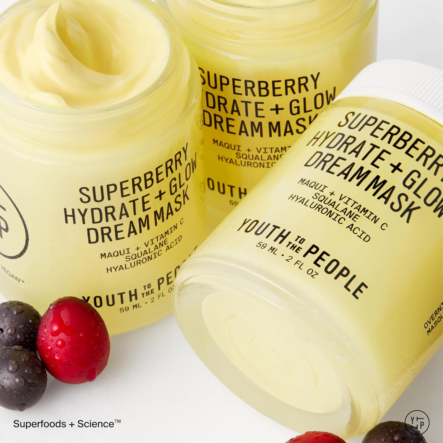 Youth to the People Superberry Dream Mask Travel - Hyaluronic Acid + Vitamin C Face Moisturizer + Overnight Facial Mask, Hydrates + Plumps + Brightens Skin, Evens Skin Tone, for Dry Skin - 0.5 Fl Oz image number 5