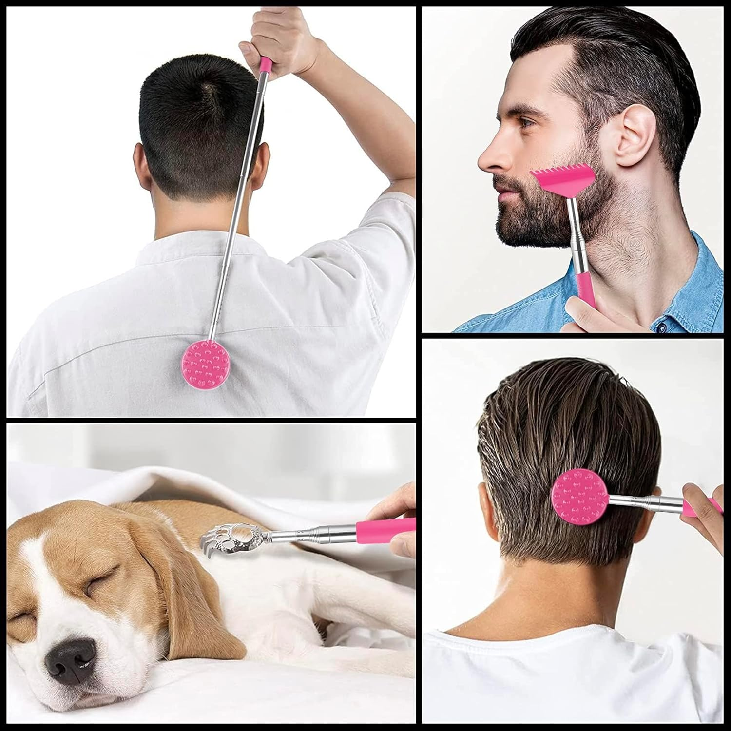 Telescoping Back Scratcher with 3Pcs Detachable Scratching Heads,Tukuos Back Scratcher Extendable Backcratchers for Men/Women,Bear Claw/Rake Scratcher for Aggressive/Moderate Scratching image number 2