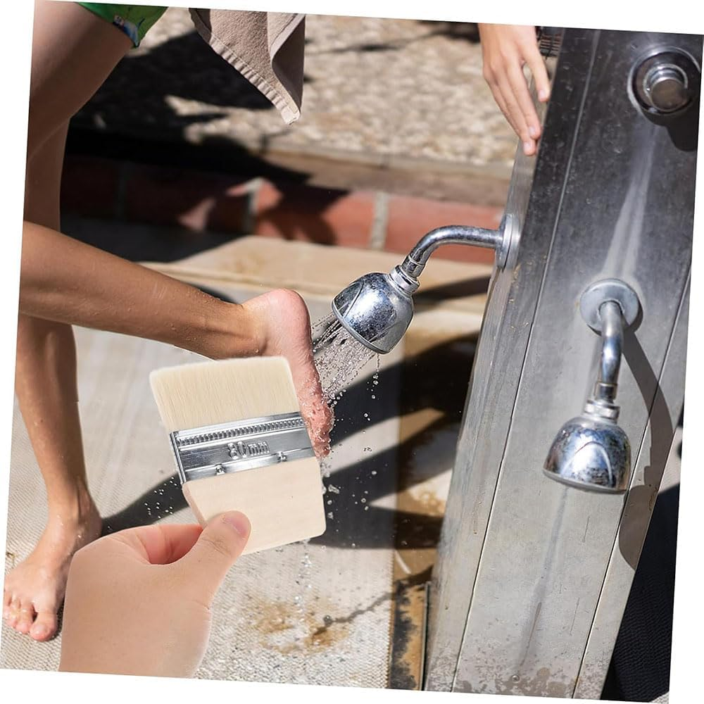 Lyhaogao Portable Beach Sand Cleaner Brush with Handle, Soft Bristles for Gentle Body and Feet Cleaning, Multi Use Sand Remover Tool for Volleyball, Beach Activities, Outdoor Travel image number 2