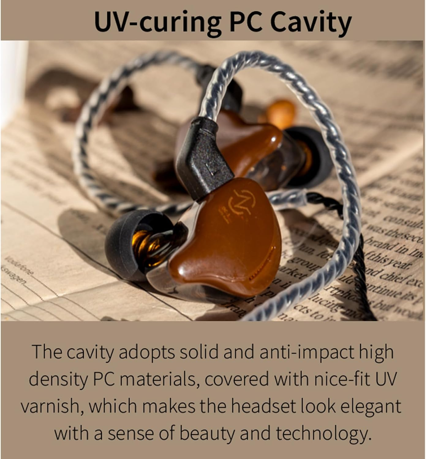 Generic Coffee Bean in Ear Earphones 1DD Driver Noise Canceling Stage Monitor Headphones Immersive Hi Fi Stereo Sound Wired Gaming Earbuds image number 2