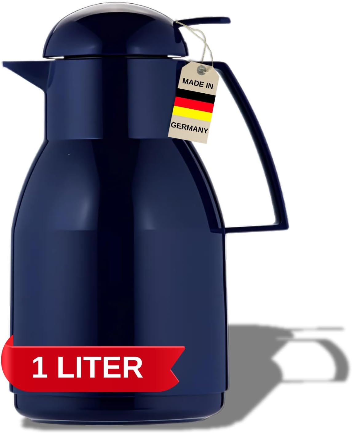 Helios Top Push Vacuum Jug Yellow 1 Litre, 30 X 30 X 25.7 Cm