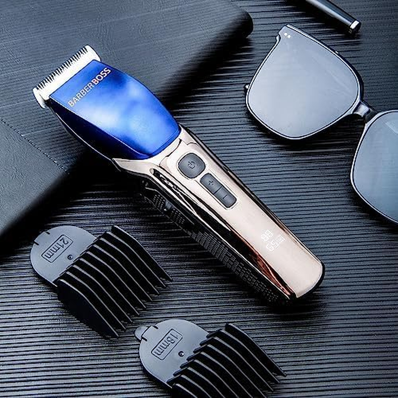 Barberboss Hair Clipper and Beard Trimmer for Men - 4 Speed Levels, Ceramic Blades, 8 Guide Combs, LED Indicator, USB Rechargeable, Waterproof image number 3