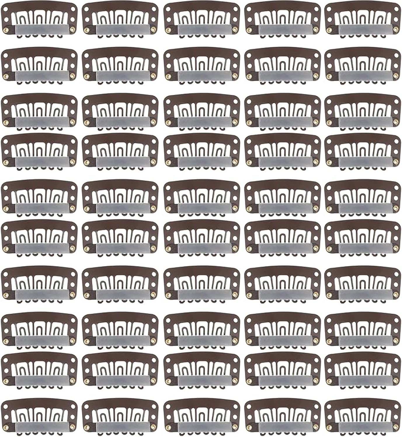 Suytvenxau Wig Clips, 50 PCS Hair Extension Clips Small Snap Clips for Wig (Dark Brown) - Versatile Small Hair Clips for Wigs and Hairpieces