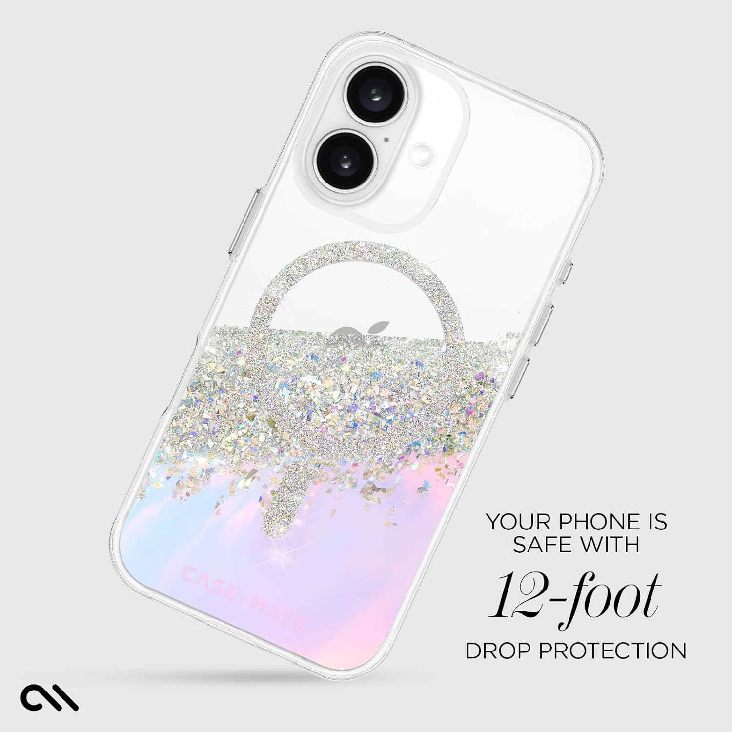 Case-Mate Iphone 16 Case [Compatible with Magsafe] - Sparkly Holographic Phone Case with 12Ft Drop Protection - Premium Magnetic Cover for Iphone 16 - Karat Iridescent