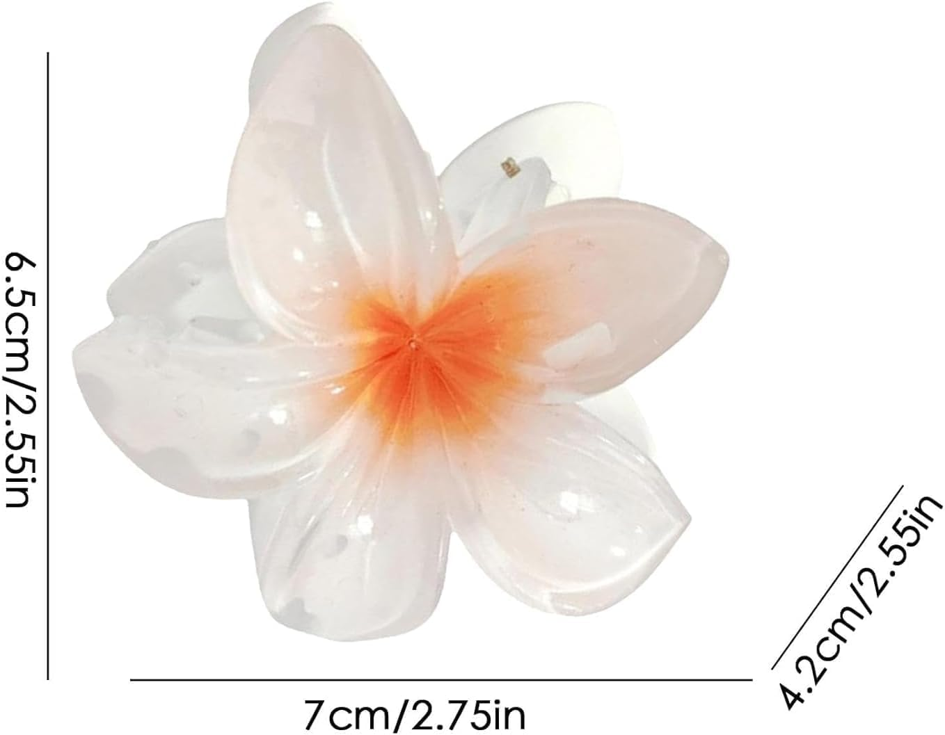 Flower Hair Claw Clips - Hawaiian Flower Hair Claw Clips for Women | Plumeria Claw Clips for Thin | Strong Hold Jaw Clip | Hair Clips for Girls| Preppy Hair