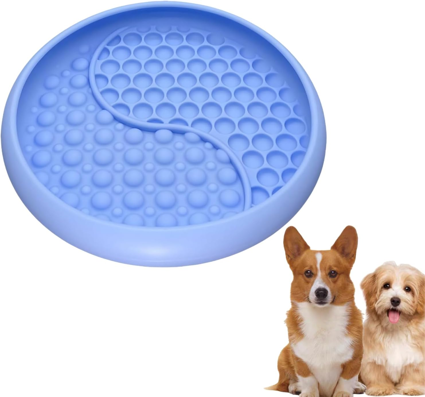 Kawlxpp Lick Mat for Dogs Silicone Lick Mats Dog Slow Feeder, Puppy Cat Licking Pad to Reduce Anxiety (Lt Blue, Small)