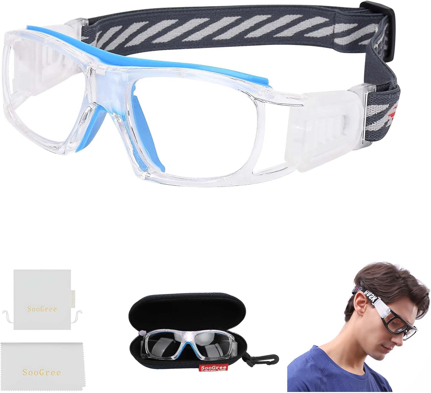 Sport Goggles Basketball Soccer Football Protective Eyewear Safety Goggles Adult Racquetball Goggles Lens Replaceable image number 2