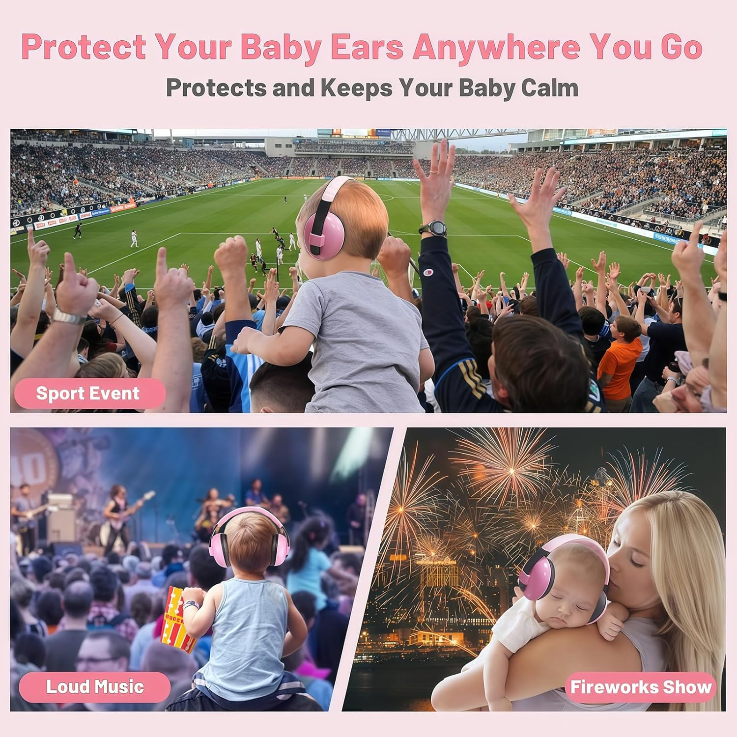 Baby Noise Cancelling Headphones, Toddler Ear Protection (0-3 Years),Baby Plane Travel Essentials,Newborns Sound Proof Ear Muffs for Flying image number 4