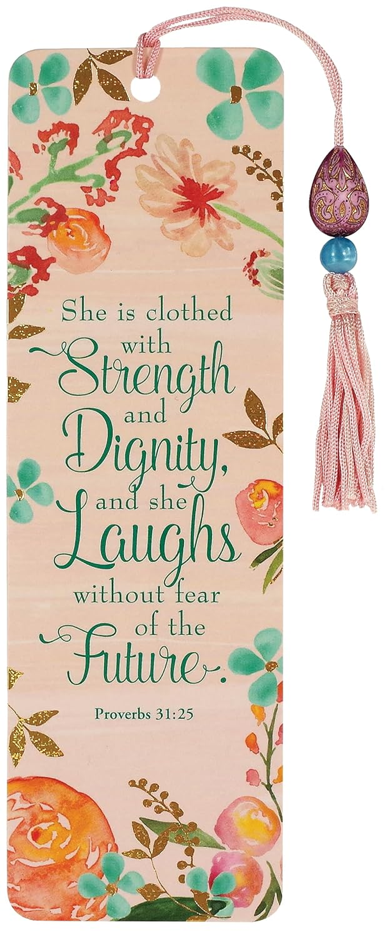 Peter Pauper Press Beaded Bookmark - Strength & Dignity - Plastic - 1 Piece