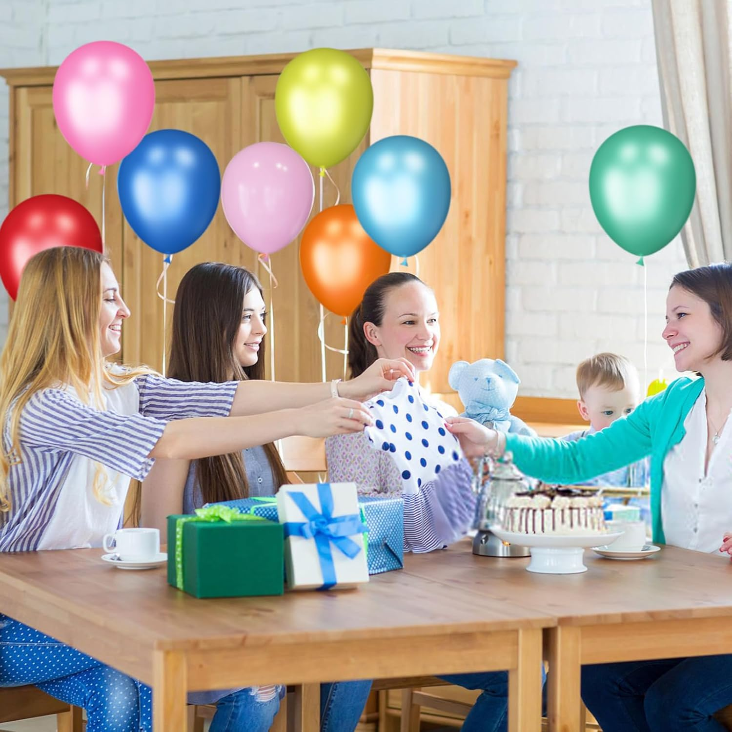 120Pcs Balloons Assorted Colors, 12 Inch Latex Balloons Bulk, Pearl Party Balloons, Balons for Birthday Party Wedding Baby Shower Supplies.(Assorted)&hellip; image number 6