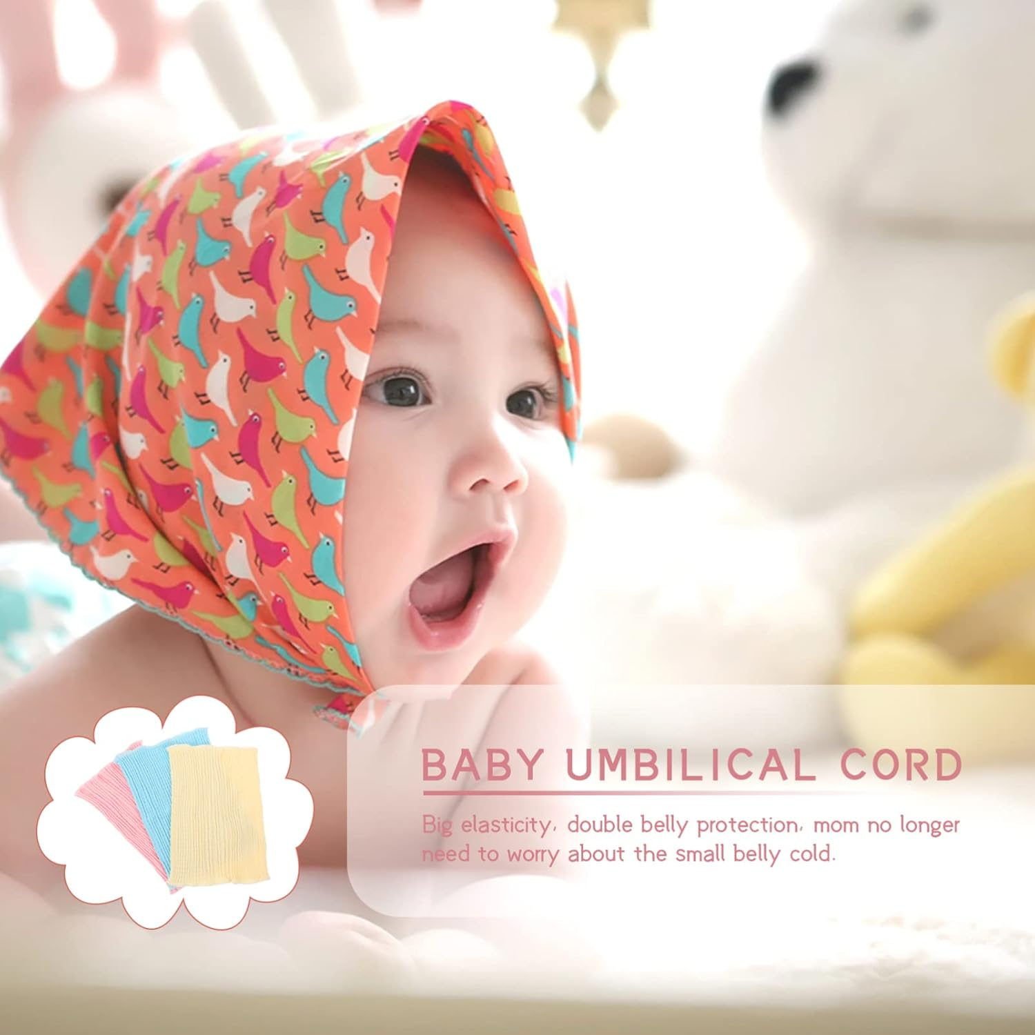 Ifundom 3Pcs Newborn Belly Band Baby Navel Band Elastic Cotton Umbilical Protector Soft Breathable Infant Belly Wrap for Infant Warmth and Protection