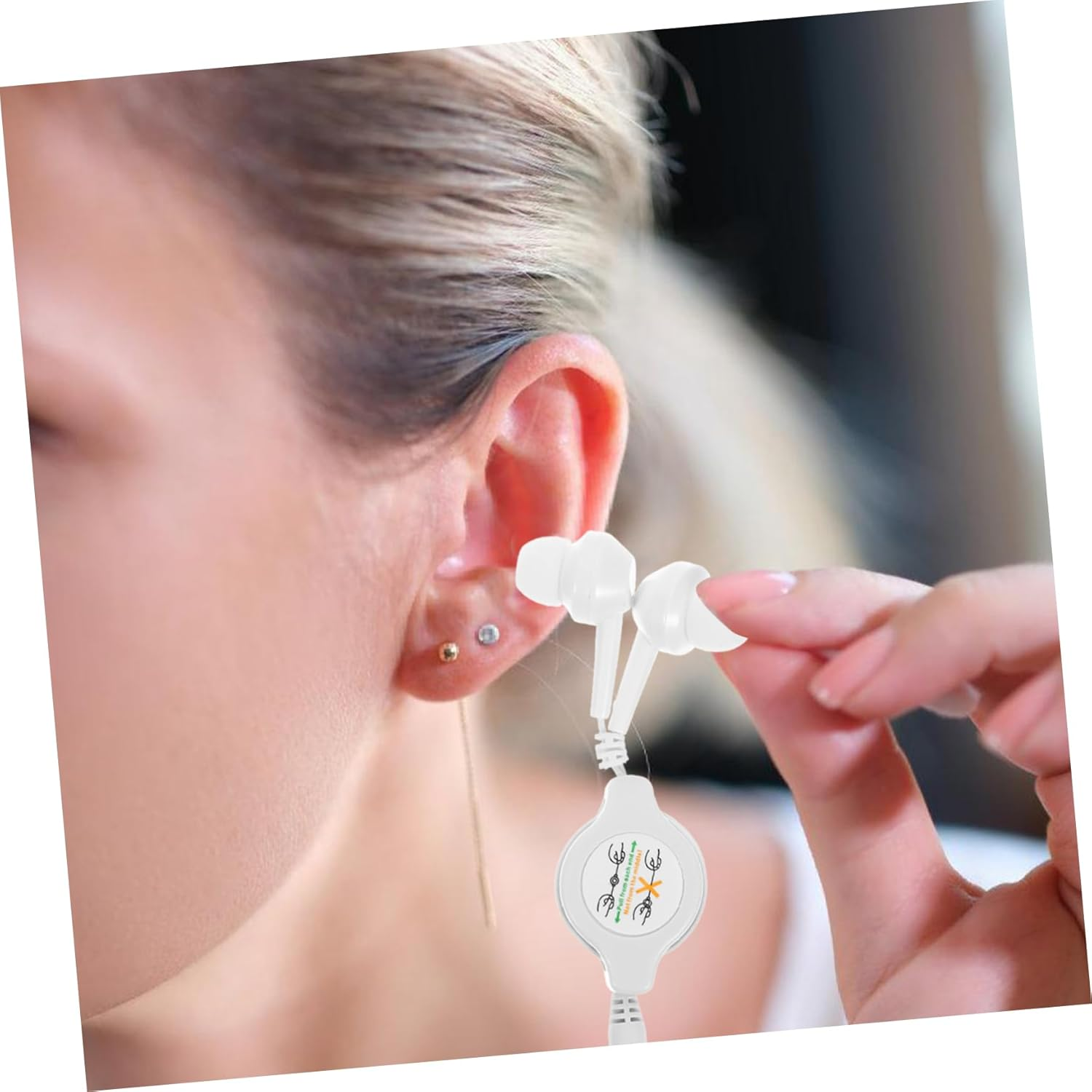 HEATSHAKING Retractable in Ear Headphones Lightweight for CD Players Smart Devices Comfortable Cushions Portable Design for Gym Daily image number 1