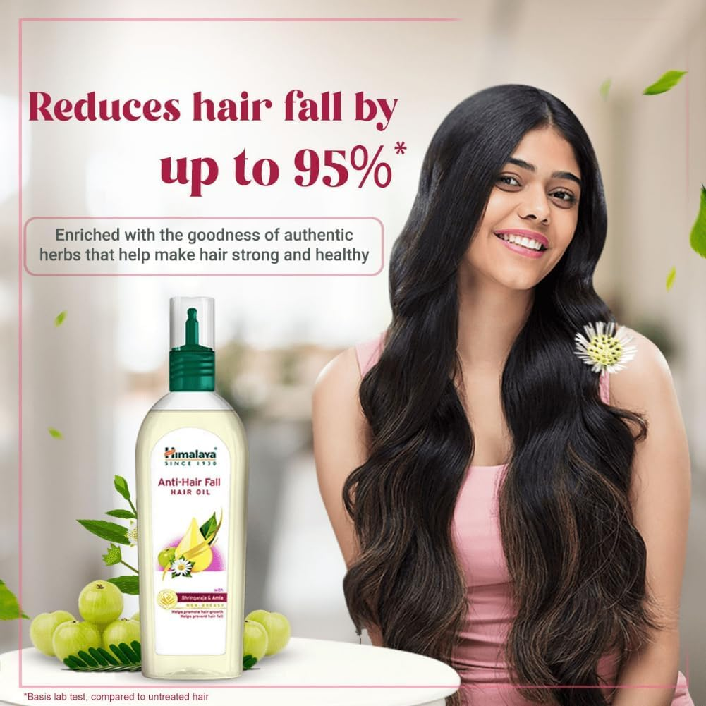 Himalaya Anti-Hair Fall Hair Oil | Non Sticky Hair Oil | Promotes Hair Growth | Prevents Hair Fall | Made with Bhringraja & Amla | for Women & Men | 200Ml image number 2