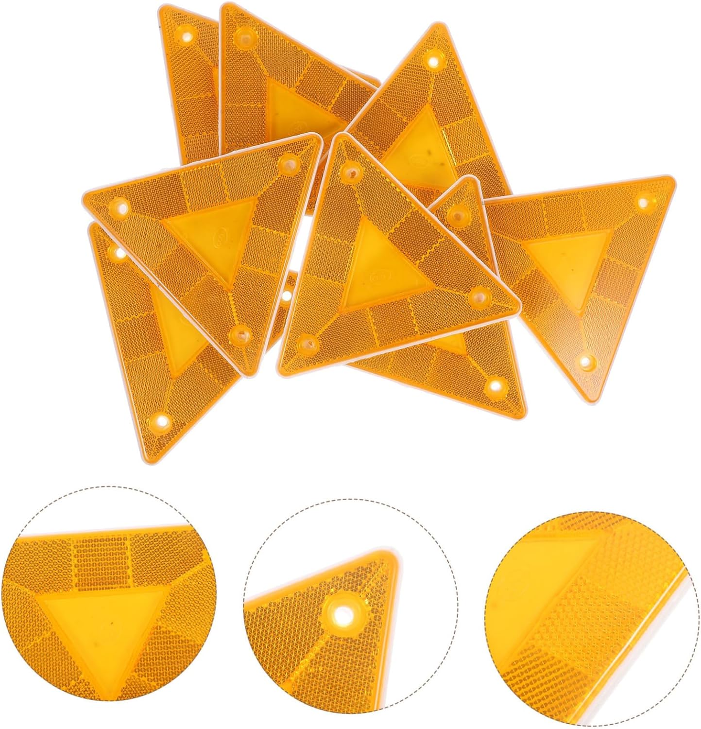 KICHOUSE 8Pcs Reflective Triangle Sign Slow Moving Vehicle Car Safety Sign Reflector Strip image number 3