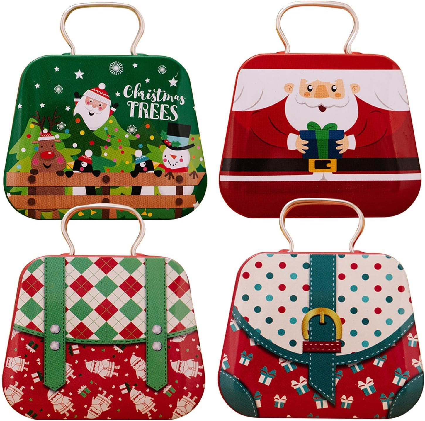 Empty Christmas Tins - Retro Tins Containers,Christmas Cookie Containers, Metal Nesting Containers, Food Storage Containers with Lids for Holiday image number 5