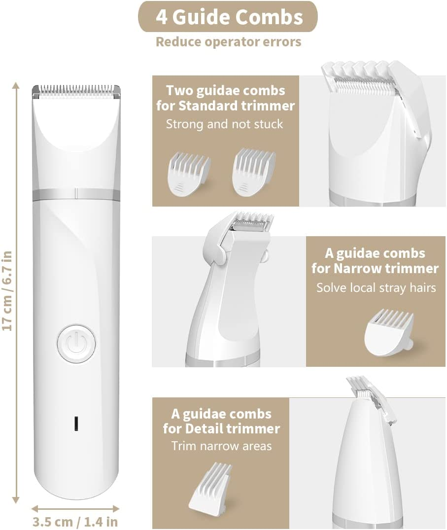 Electric Pet Hair Clipper Trimmer Grooming Kits with 4 Heads, Rechargeable Shaver, Nail Grinder for Dog Cat Paws, Eyes, Ears, Face image number 2