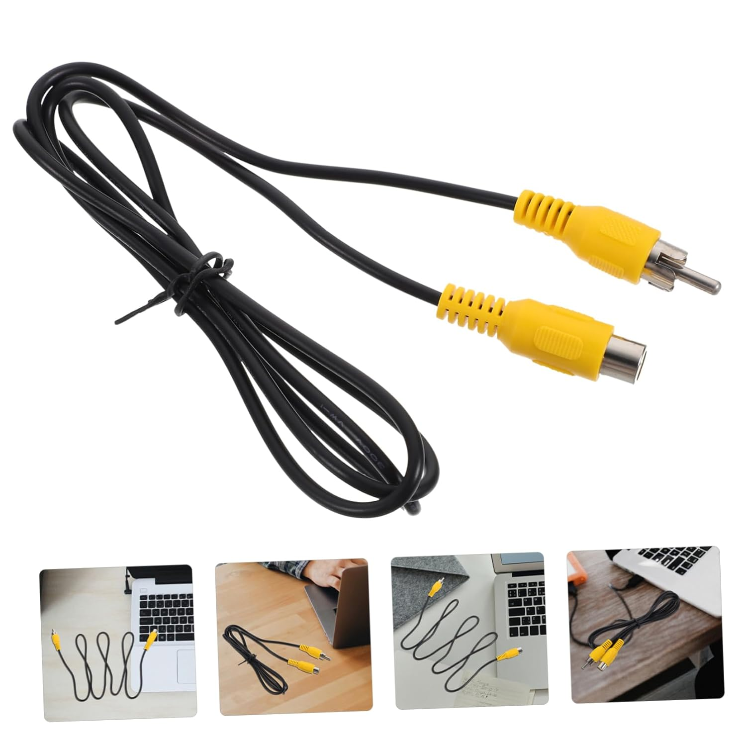 Holibanna RCA Male to Female Audio Extension Cable 1M Stereo Audio Cable for Car Speakers Home Theater Amplifiers