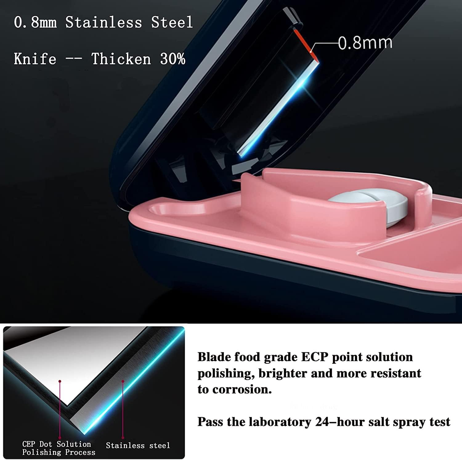 Small Pill Cutter, Pill Splitter Pill Cutter for Small or Large Pills, Cuts Vitamins Tablets, Portable Pretty Pill Crusher for Purse Pocket (Pill Cutter, Blue)