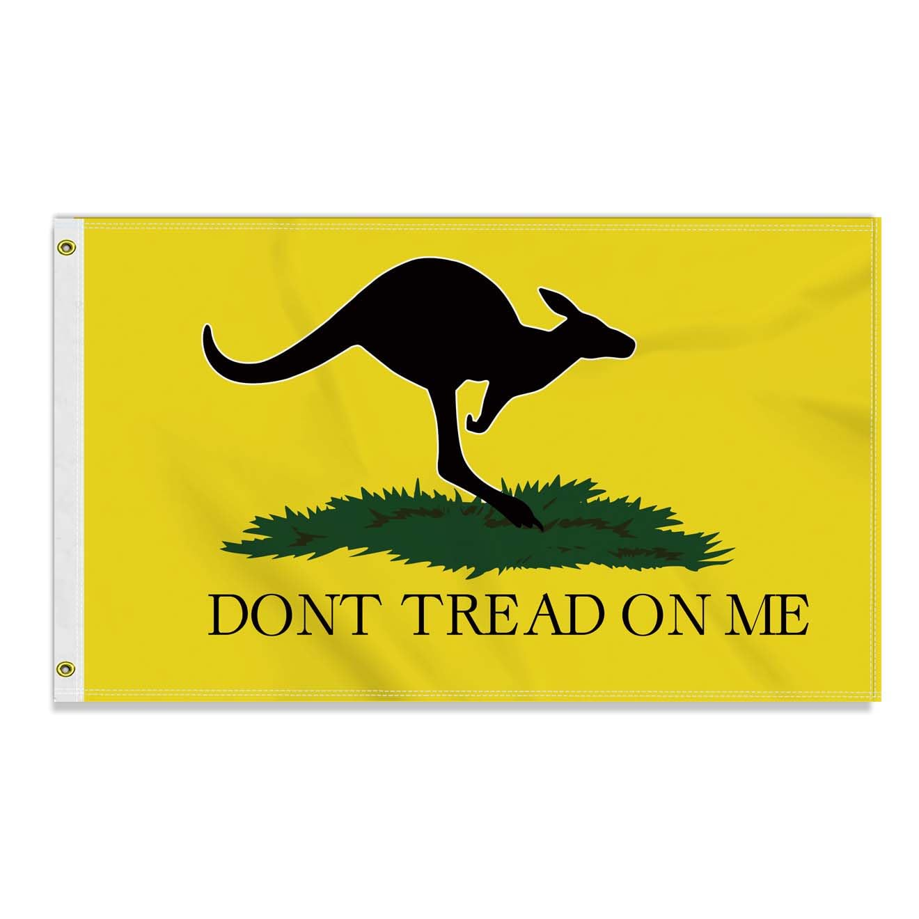 Large 3&times;5 FT Dont Tread Kangaroo Flag, Big on Me Yellow Snake100D National Outdoor Banner,Decorgarden with Brass Gromment