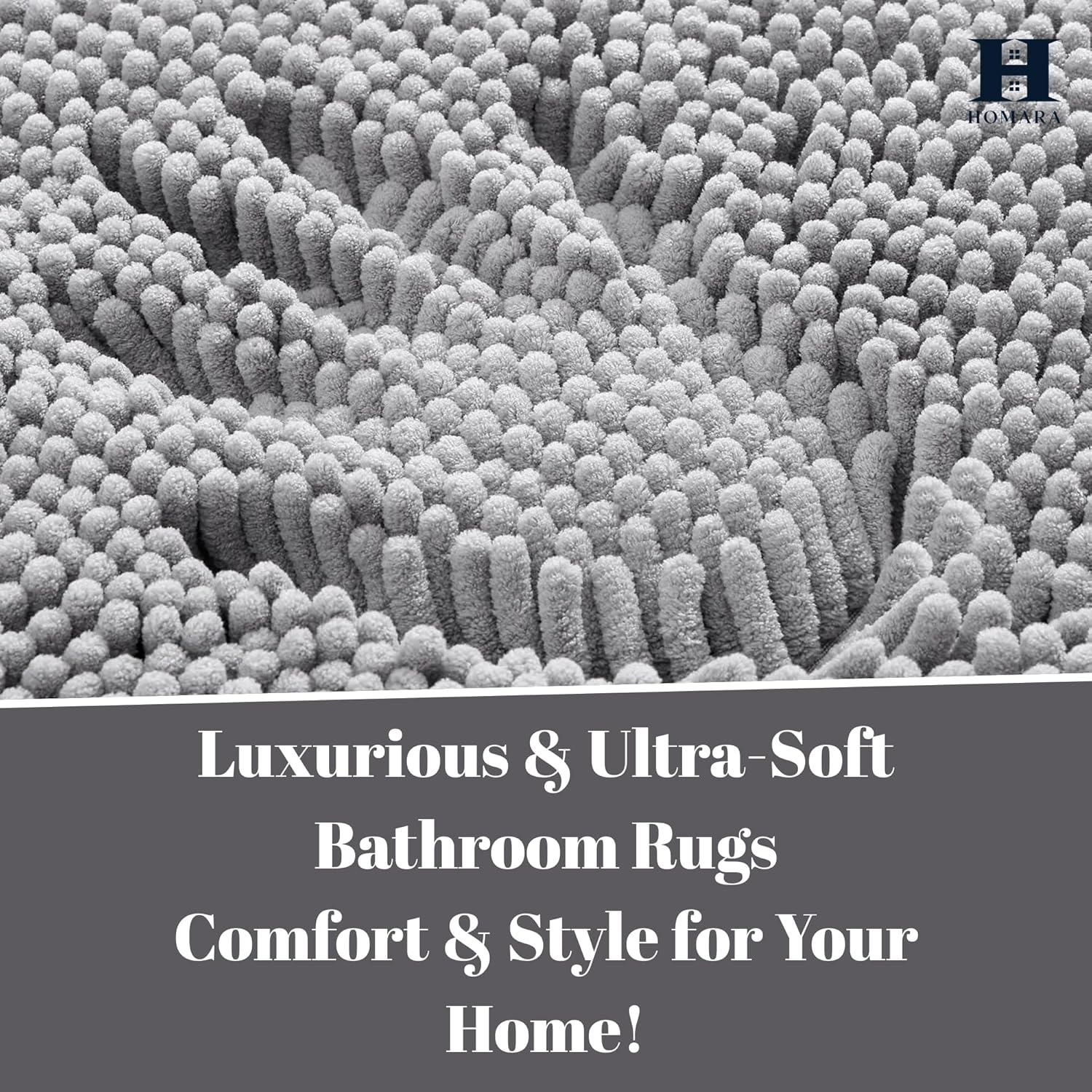 HOMARA - Bath Mat &ndash; Ultra-Soft, Non-Slip, Absorbent Bathroom Rug for Shower & Tub | Machine Washable, Quick-Dry Microfiber Mat for Bathroom, Bedroom & Home D&eacute;cor! image number 5
