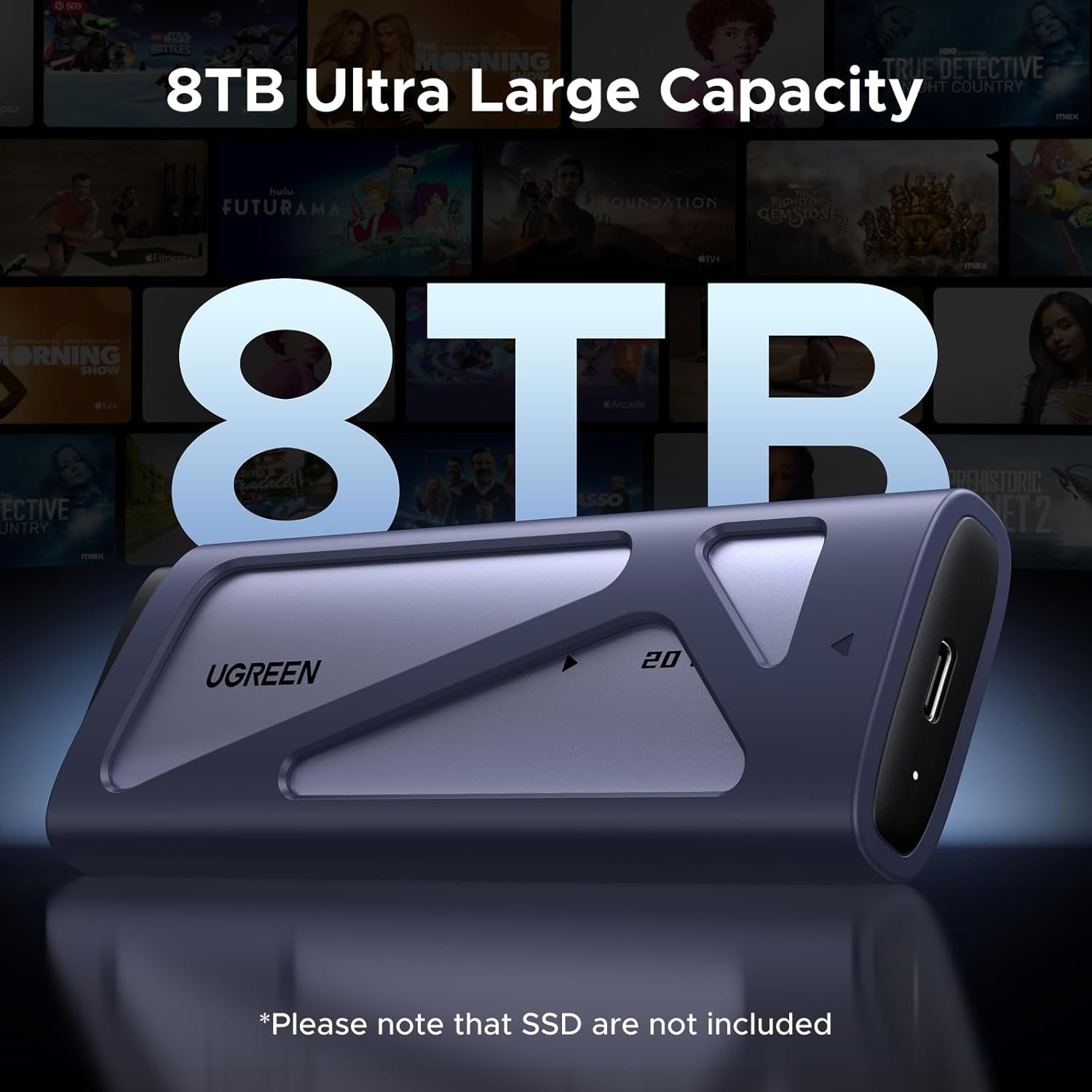 UGREEN 20Gbps M.2 Nvme SATA SSD Enclosure, 8TB USB C External Nvme M.2 Enclosure Compatible with USB 3.2 Gen2X2 Support UASP Trim for M/B+M Key SSD in Size of 2230/2242/2260/2280 image number 4