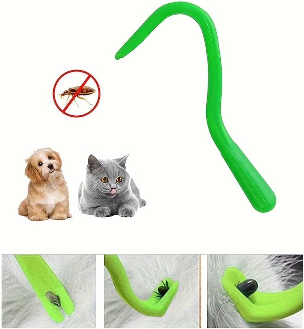 AIMALL 5PCS Tick Removal Kit for Pets, Dog Lice Fork, Flea Hook, Insect Catch Tweezers Set, Professional Pet Grooming Tool image number 3