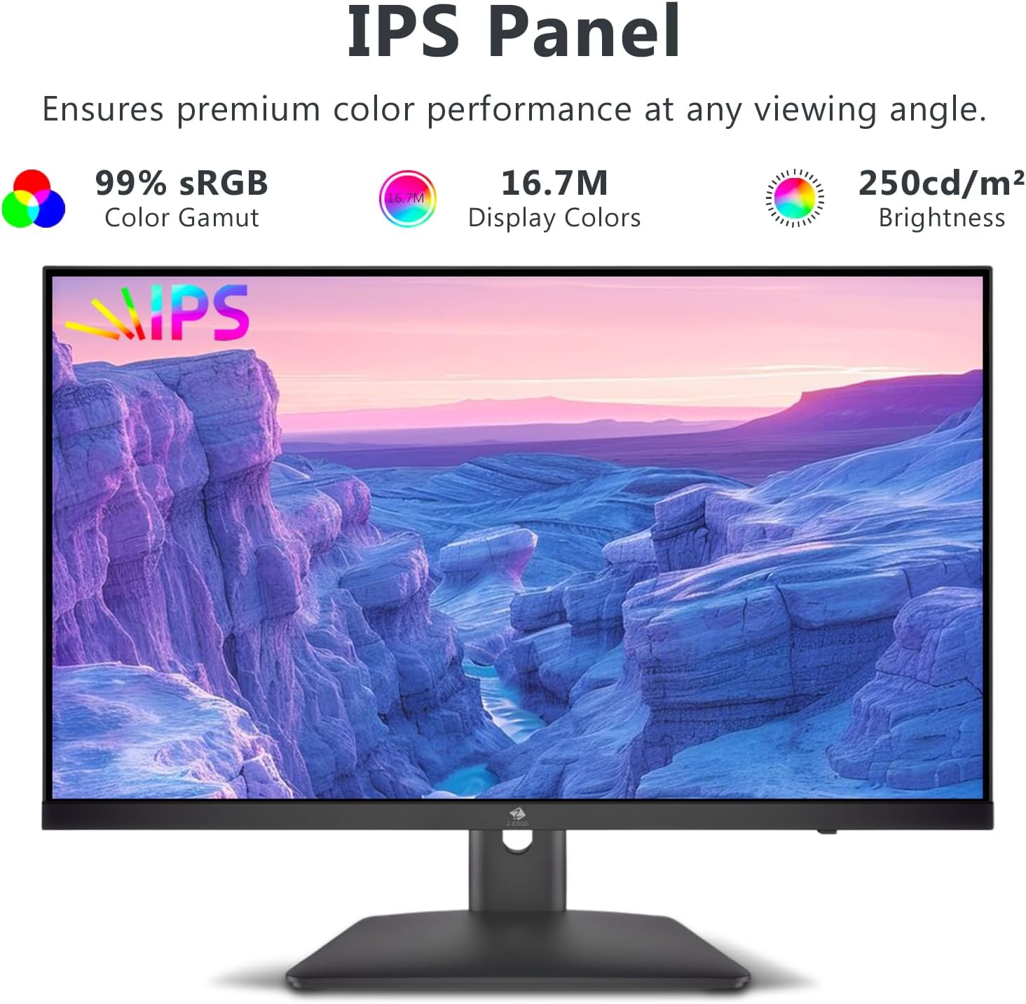 Z-Edge 27 Inch 4K Monitor Uhd(3840X2160) IPS Panel 75Hz(Dp) LED Monitor, 250 Cd/M&sup2;, HDR10, Freesync, Flicker Free, HDMI X2, Displayport X2 image number 2