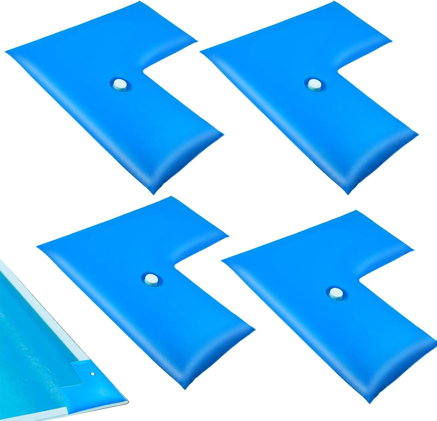 4Pcs Water Bags for Pool Cover Inground, Leakproof Corner Water Tubes 0.4Mm PVC Heavy Duty Pool Cover Weights Weather Resistant Pool Closing Winterizing Kit for Keep Pool Cover in Place 24&Prime;L &times; 24&Prime;W image number 2