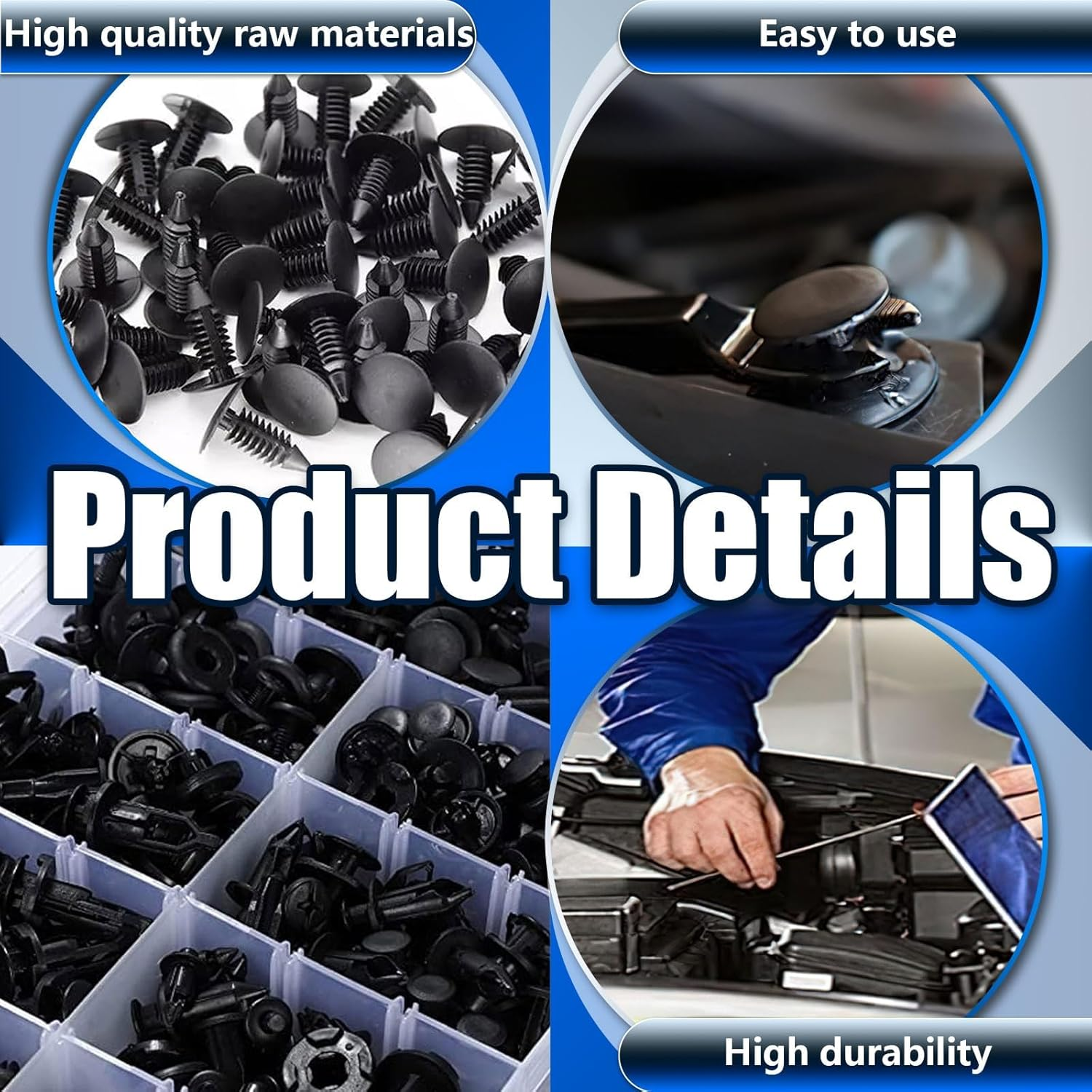 Car Retainer Clips, 240 Pcs Push Bumper Fastener Rivet Clips with Remover Fit, Auto Body Plastic Retainer Clips for Most GM and Nissan Automobiles image number 2