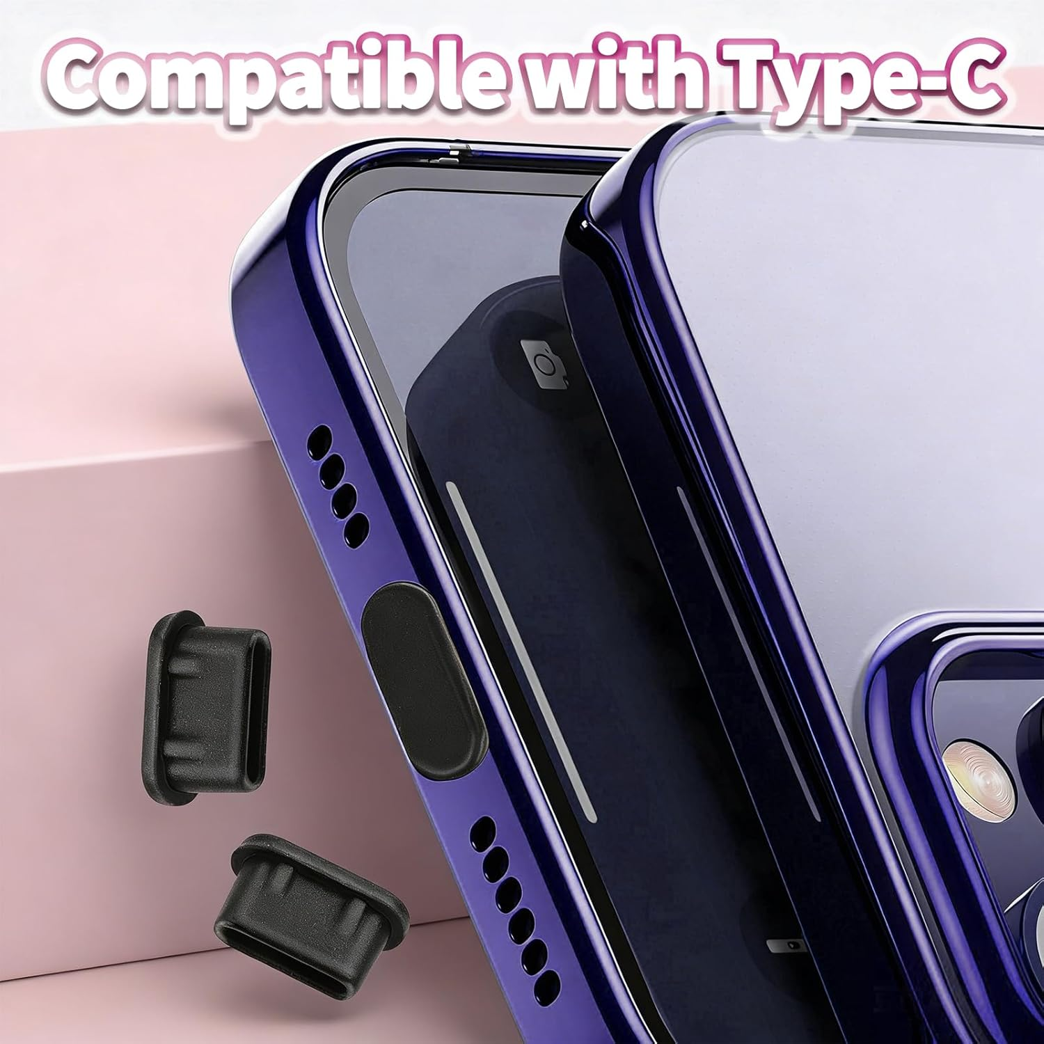 23 Pcs USB C Dust Protection Plugs Kit, Silicone Dust Cover Set with Mixed Colours and Cleaning Brush, Compatible for Type C Devices Ports Charging Protection Daily Carry Travel Work image number 2