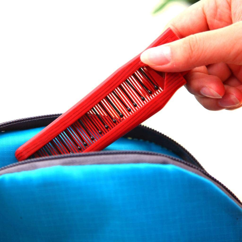 Portable Travel Folding Hair Brush Compact Pocket Hair Comb Double Headed Anti-Static Comb
