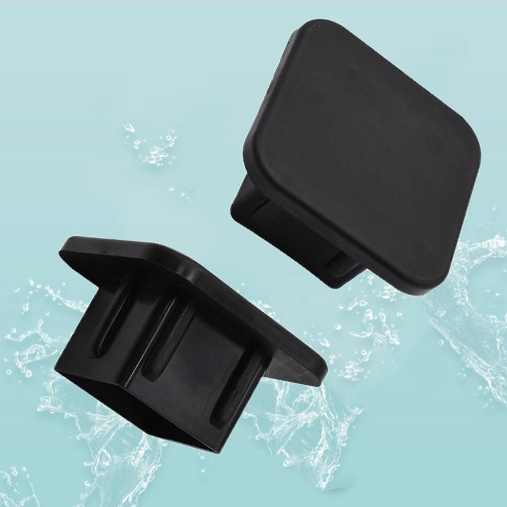 2 Pcs Black Tow Receiver Tube Plug Cap, 2 Inch Trailer Hitch Tube Cover Plug Cap, Trailer Hitch Cover Tube Plug Insert for Most Cars image number 2