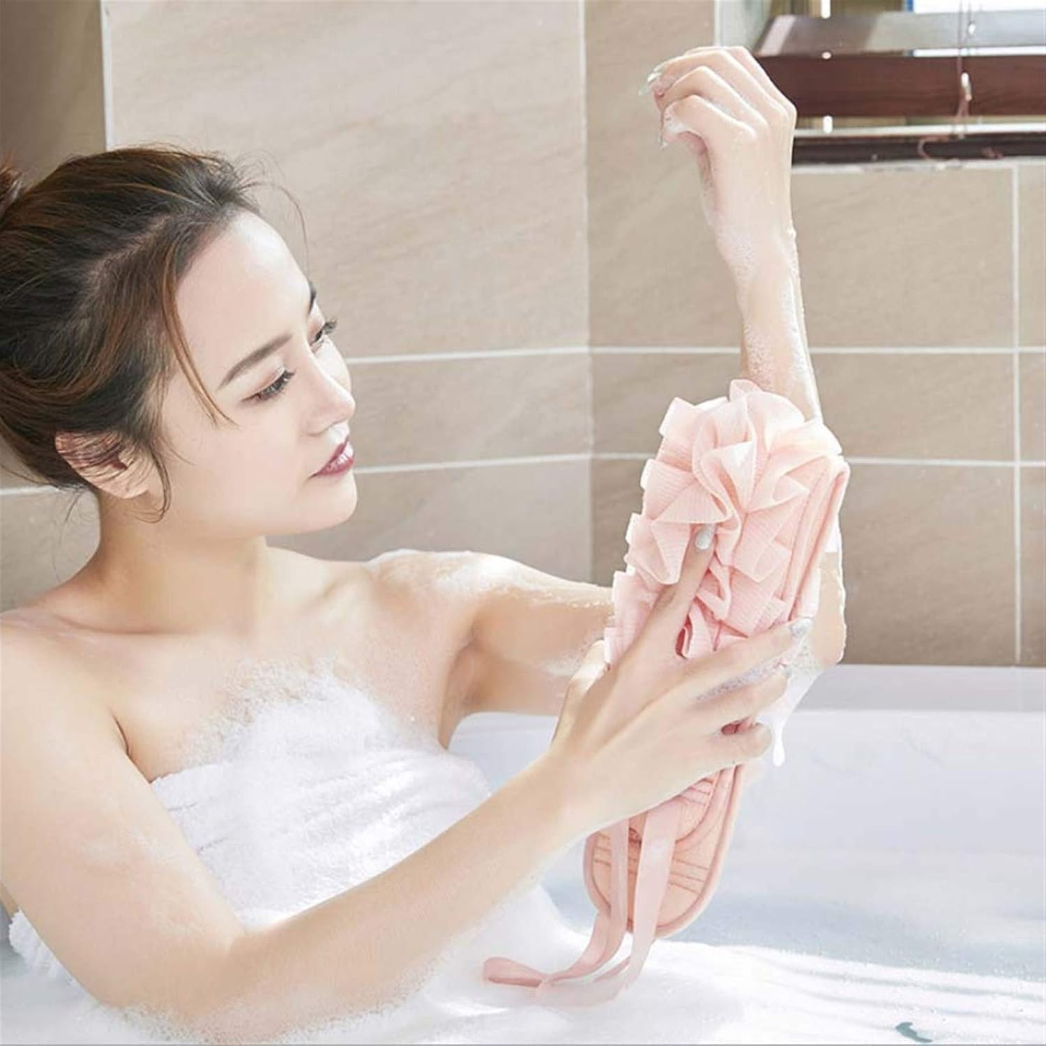 Back Scrubber for Shower Extended Body Scrubber Body Brush 2 in 1 Exfoliating Brush Strong and Sturdy Shower Brush，Rich in Bubbles, Exfoliating, Suitable for Adults and Children(2Pcs) XIAOYU image number 6