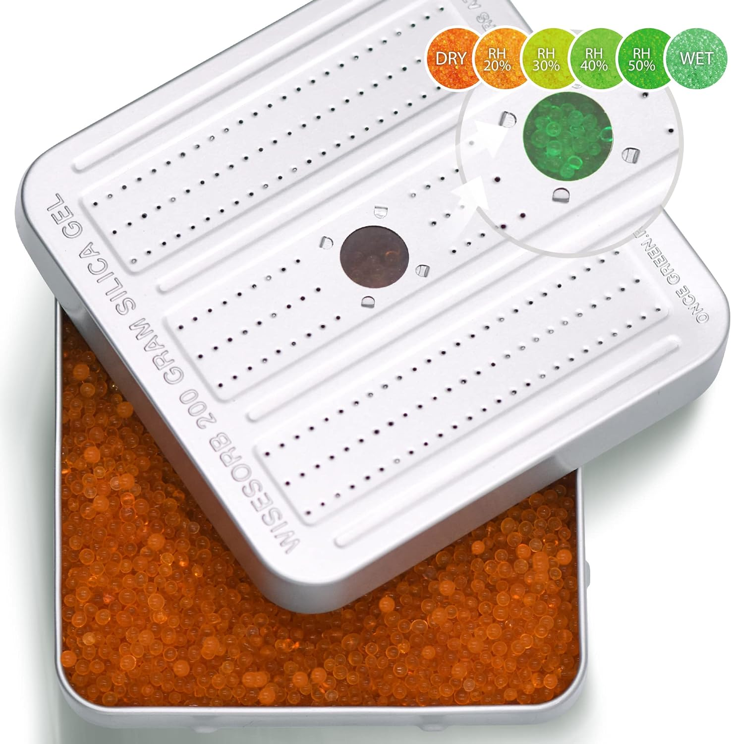 Wisesorb 200 Gram 5 Packs Gun Safe Dehumidifier, Reusable Silica Gel Dehumidifier, Indicating Silica Gel Desiccant Canister (Orange to Green) image number 4
