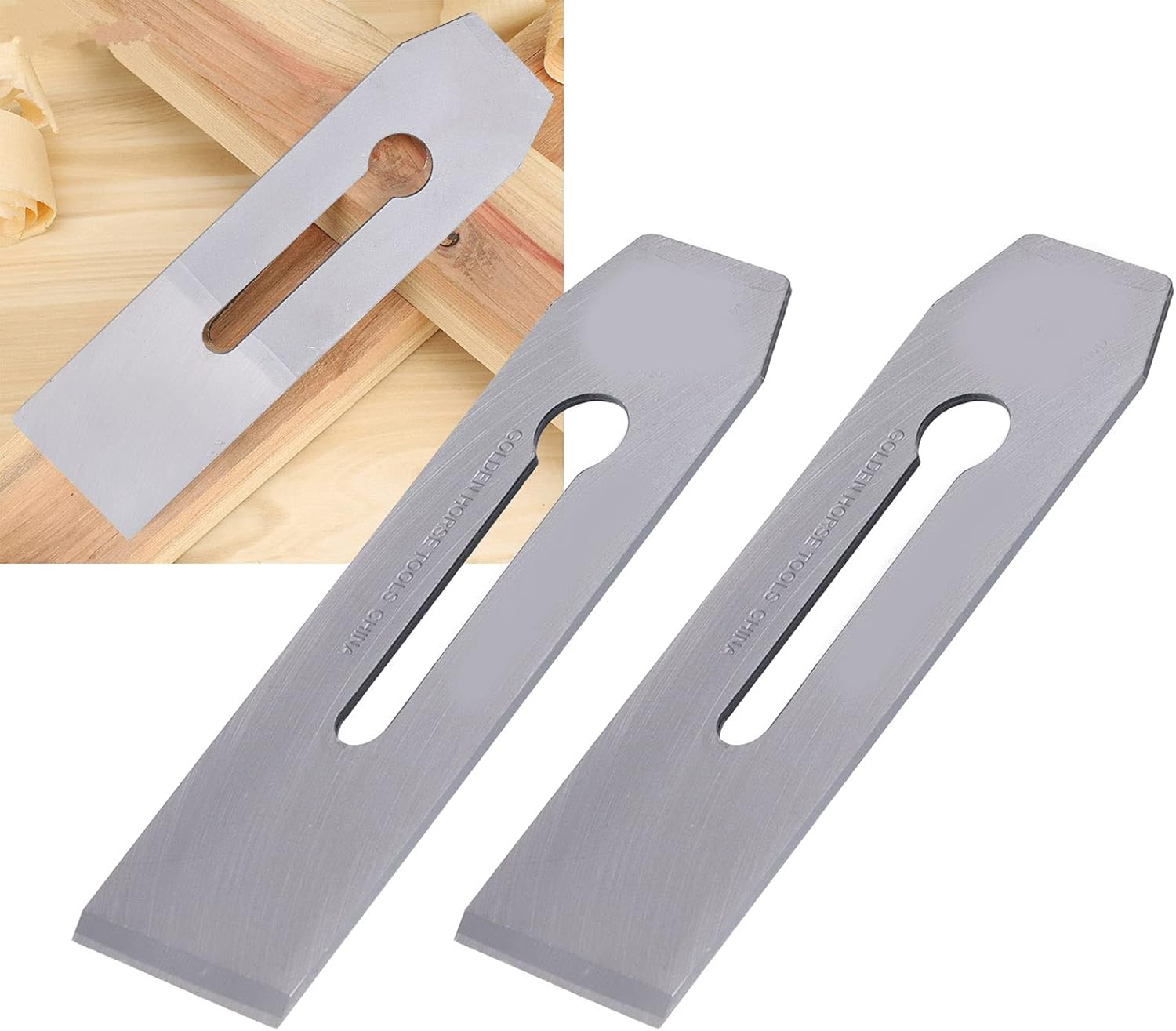 ANKROYU 2-Pack Hand Planer Cutter, Wear-Resistant Steel Replacement Blades for Woodworking, Handheld Wood Planer Cutter for Woodworking Projects image number 2