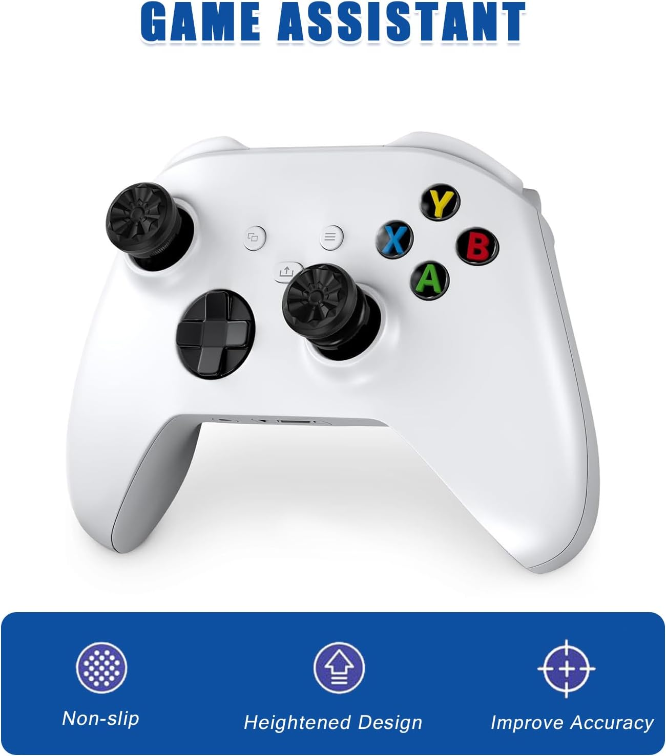 FPS Freek Galaxy 2Sets Thumbsticks for PS5, PS4 Controllers &ndash; High-Rise & Mid-Rise Performance Grips &ndash; Enhanced Accuracy, Comfort & Control &ndash; Gaming Accessories for Playstation (2 Black) image number 2