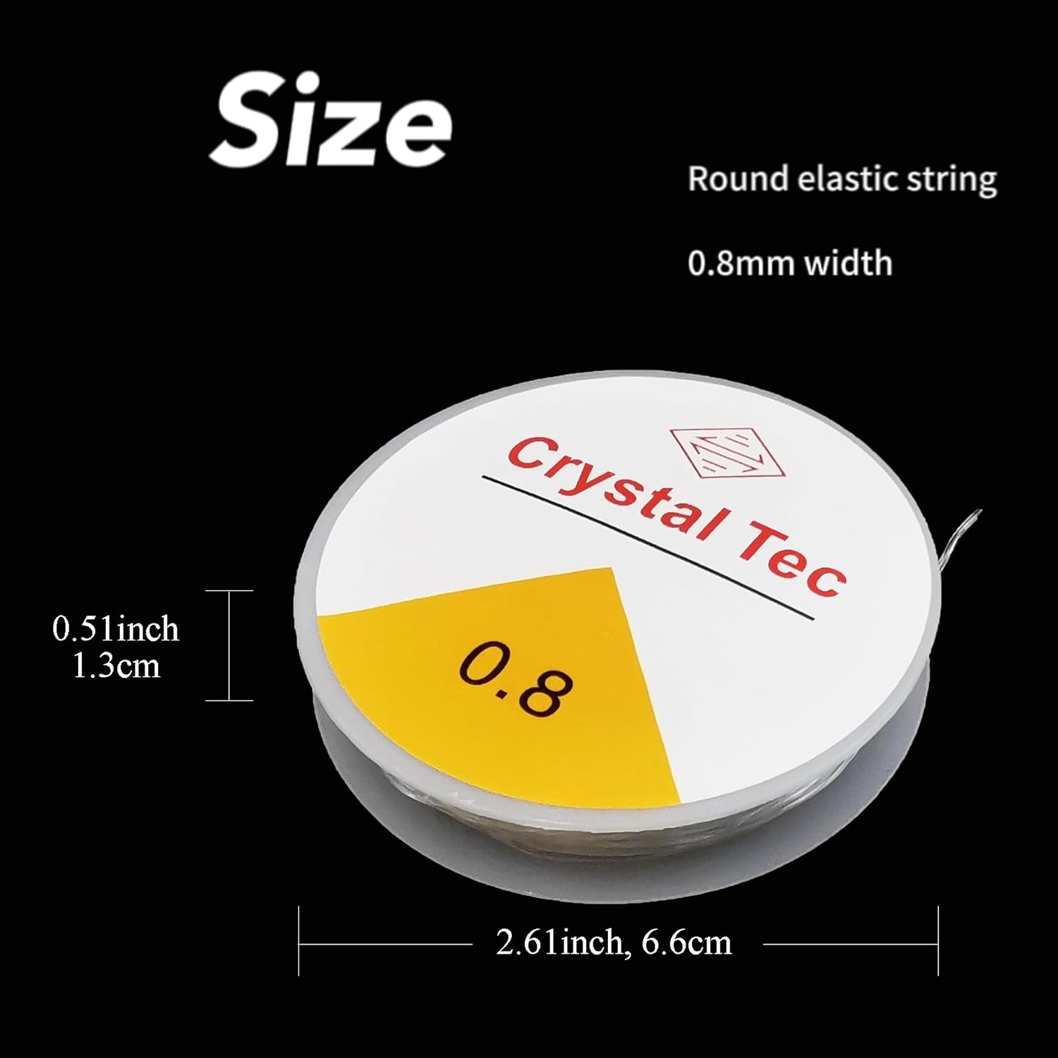 YUESUO Elastic String, Multi-Specification Stretchy Crystal String, Clear Elastic Beaded Cord for DIY Bracelet, Beading and Jewelry Making, Crystal Elastic String for Craft Beads (0.8Mm - 2Roll*8M) image number 5