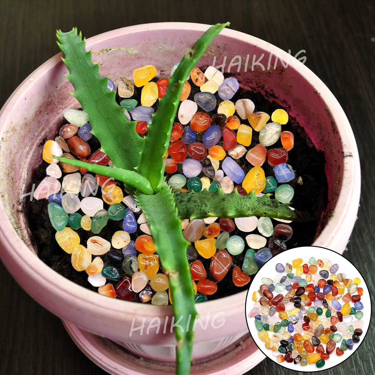 Tumbled Stones, 0.33LB Mixed Natural Gem Stones for Jewelry Making, Vase Filler, Home Decoration, Lucky Stones image number 3