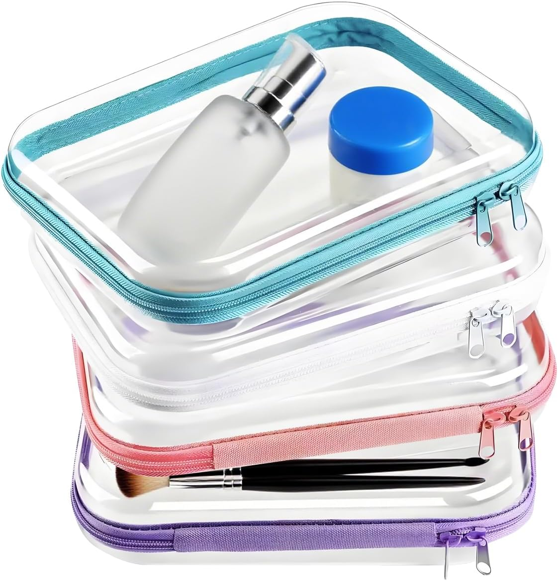 SVCEQZE Clear Zip Bags - Clear Bags for Makeup Travel Accessories | Storage Boxes Cosmetic for Travel Bathroom Household