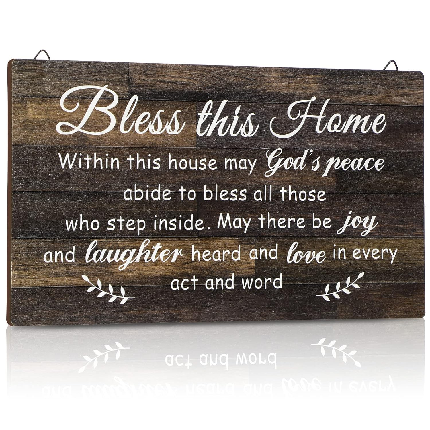 Yalikop House Warming Gifts New Home Bless This Home Wall Decor House Blessing Plaque Farmhouse Entryway Sign Wood Rustic Sign for Living Room Bedroom Homeowner Gift Decor(13.8 X 8 Inches,White)