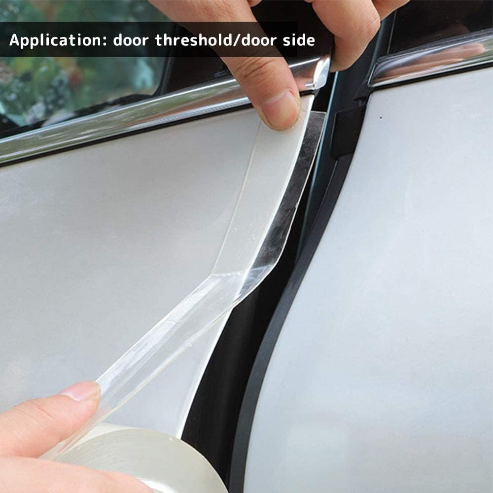Car Door Sill Protector Clear Tape 7Cmx5M Car Door Edge Protective Film Anti-Scratch Anti-Collision Transparent Film for Car Protection image number 2
