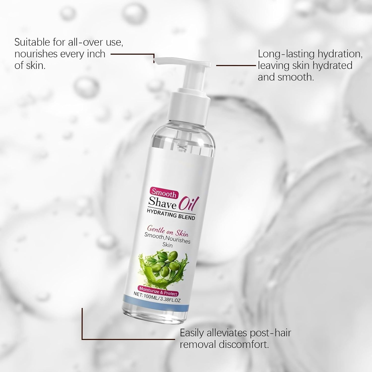 After Shave Oil for Women, Post Shave Soothing Care, Hydrating Serum for Smooth Skin, Body Moisturizing Jojoba Oil Gentle Formulated for Sensitive Skin, Light Texture Easy Absorb (2Pcs) - 4Pcs image number 5