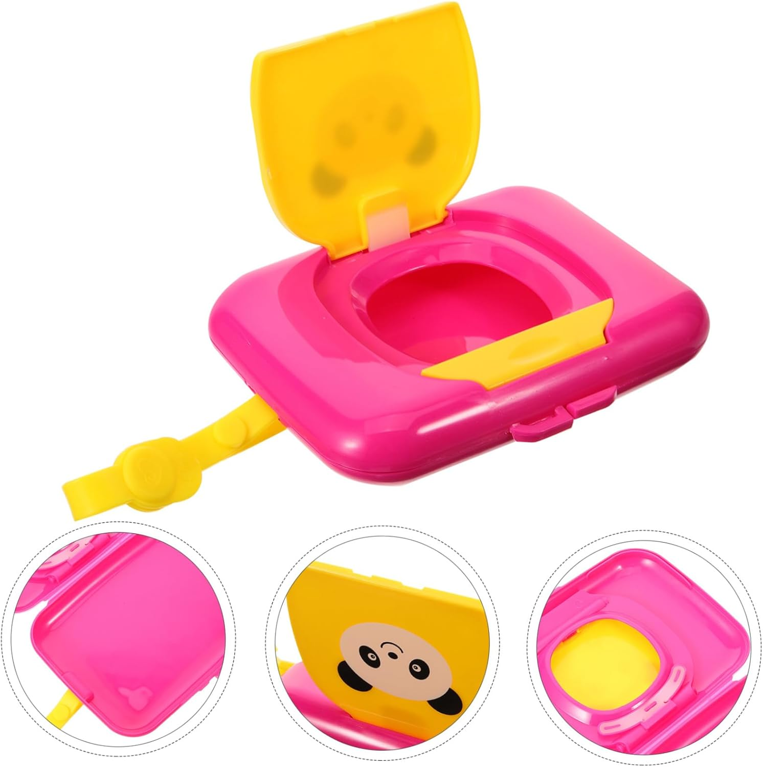Cabilock Panda Pattern Portable Wet Wipes Box Travel Wipe Storage and Safe Design image number 4