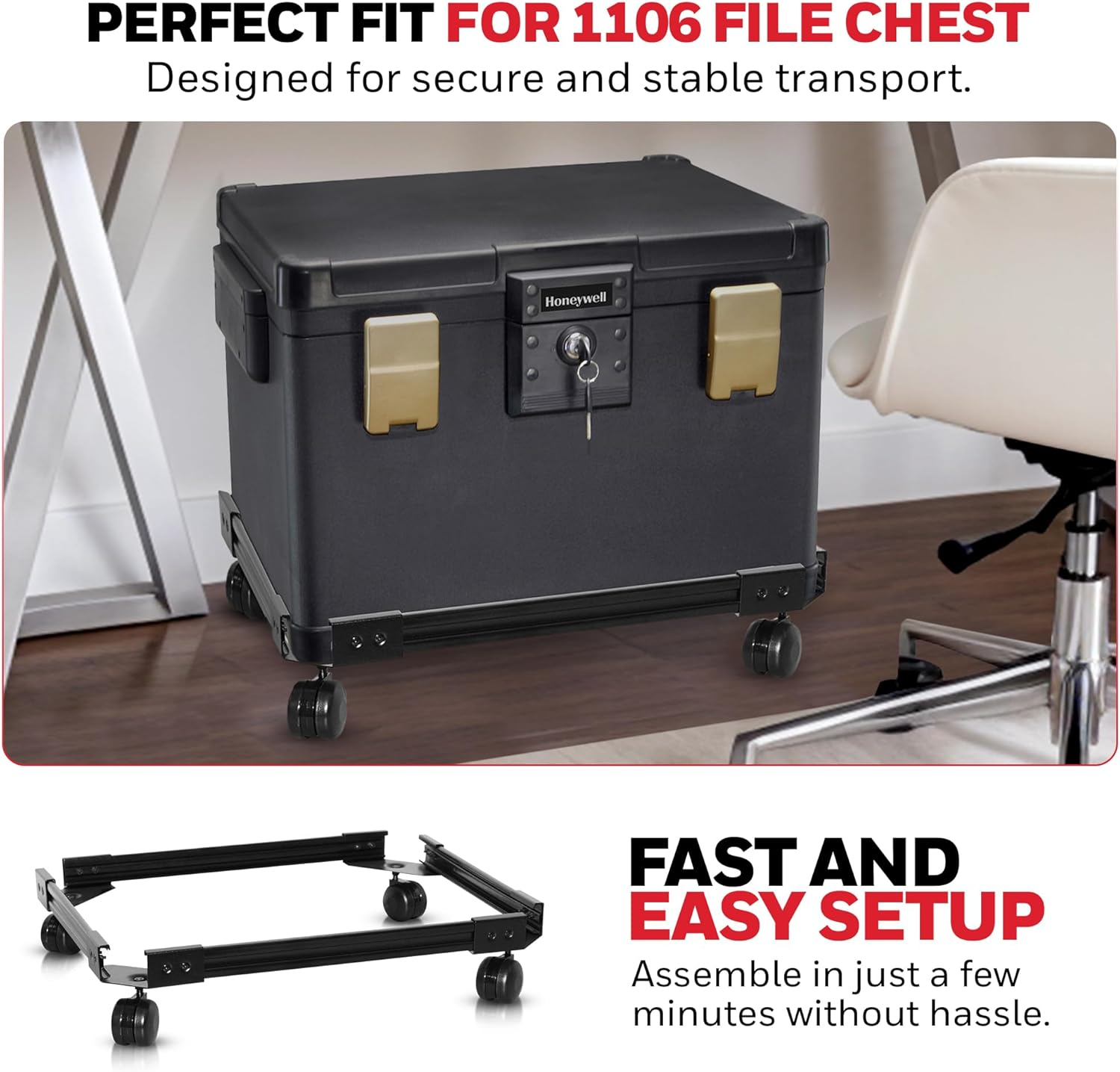 Honeywell Safes & Door Locks - 1106C Wheel Cart for 1106 File Chest Black