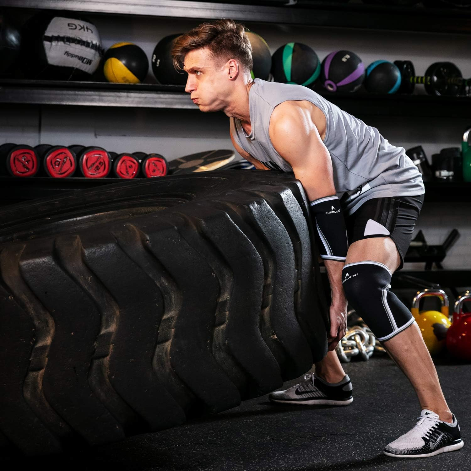 Compression Elbow Sleeves(Pair), 5Mm Neoprene,Perfect Support for Crossfit,Weightlifting,Powerlifting,Tennis, Golf & Basketball (Medium, Black) image number 1